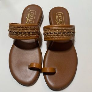 Brown leather sandals Italian style